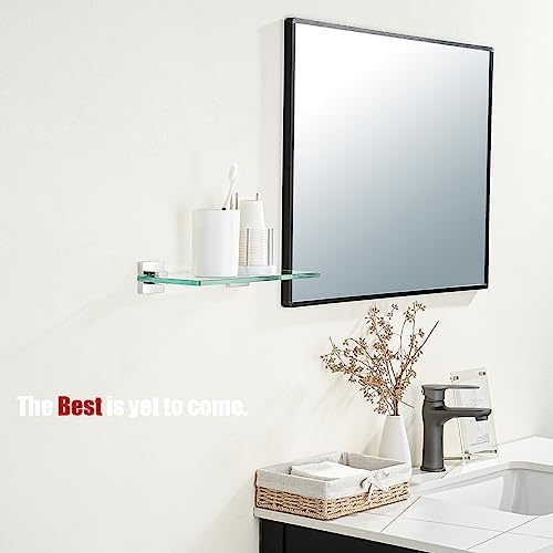 JQK Bathroom Glass Shelf, Floating Tempered Glass Shower Storage 12 by 5 inches - Image 4