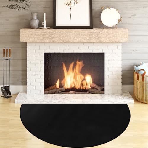 Fireplace Floor Mat, Hearth Fireproof Rug by Protalwell