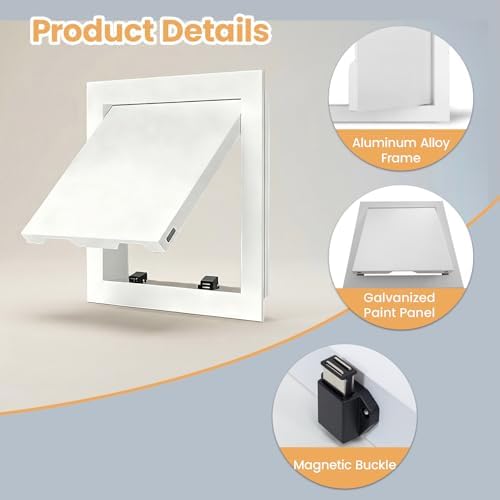 Access Panel for Drywall, 22 x 22 inch Wall Hole Cover Aluminum Alloy White - Image 4