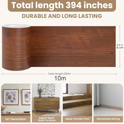 Wood Grain Repair Tape, 2.4inch X 32ft Self Adhesive Wood Colored Tape - Image 3
