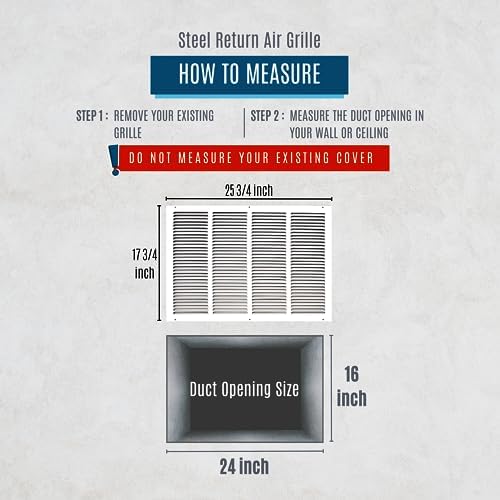 Fits 24x16 Duct Opening | Steel Return Air Grille by Handua | Vent Cover Grill - Image 3