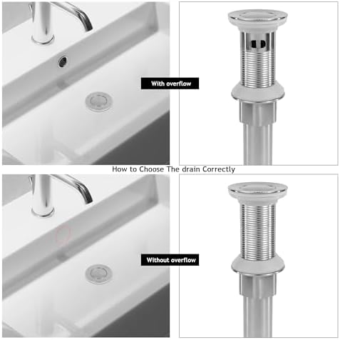 Bathroom Sink Drain, Drain Stopper Bathroom Sink Without Overflow, Small Cap - Image 5