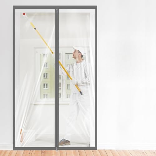 Amylove Zipper 60" x 102" Dust Barrier Door Temporary Wall Kit, 5 x 8.5 Ft by Amylove