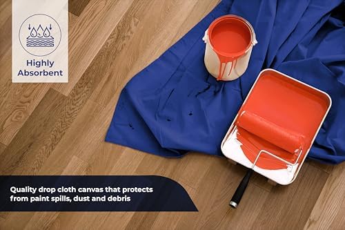 Canvas Drop Cloth for Painting 9x12 feet Pack of 2-8oz Painters Drop Cloths for - Image 2