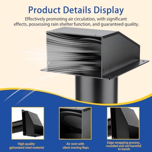4 Inch Dryer Vent Kit with Outdoor Wall Exhaust Cover, Hooded Screen & - Image 3