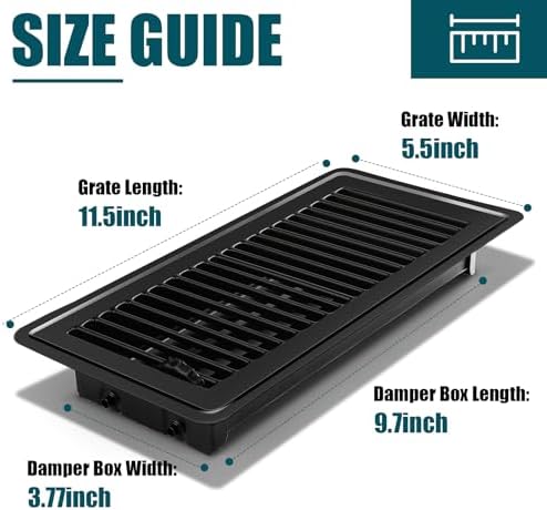 VOISEN Floor Register 4x10, 10 Pack Black Floor Register Vents - Image 5