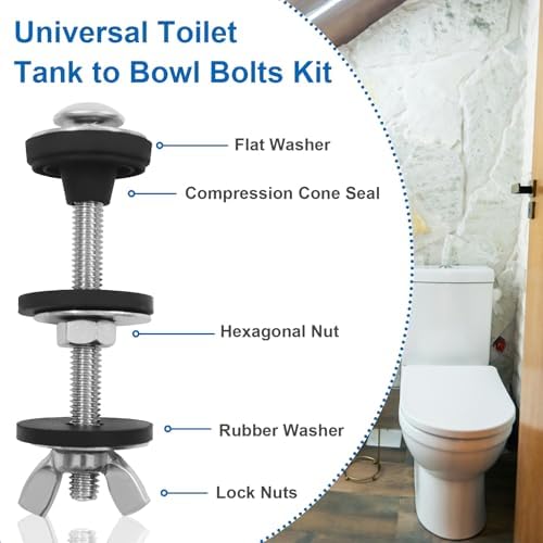 4 pcs M6 Universal Toilet Tank to Bowl Bolts Kit - Image 3