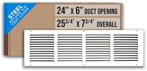 Fits 24x6 Duct Opening | Steel Return Air Grille by Handua | Vent Cover Grill by Handua