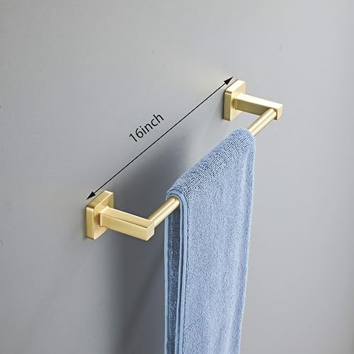 Brusehd Light Gold Bathroom Hardware Set 4 Pieces, Towel Bar Set Stainless - Image 2