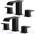 FORIOUS Bathroom Faucet 3 Hole 8 Inch Widespread Sink 2 Pack Matte Black by FORIOUS