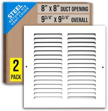 Fits 8x8 Duct Opening | Steel Return Air Grille by Handua | Vent Cover Grill by Handua