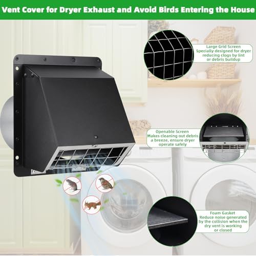 4" Dryer Vent Cover Outdoor, Dryer Vent Covers - Image 3