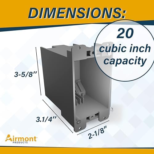 20 Cu in Deep Old Work Electrical Box, 1-Gang Non-Metallic PVC Outlet Box - Image 2