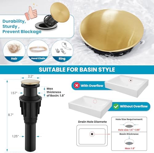 gotonovo Vintage Bathroom Vessel Sink Faucet, Antique Brass, - Image 4