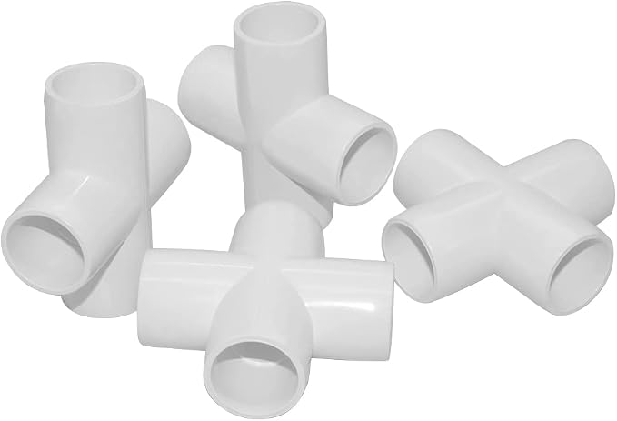 1/2 Inch Cross PVC Fitting 4 Way Connector, Furniture Grade Corner Fittings - Image 4