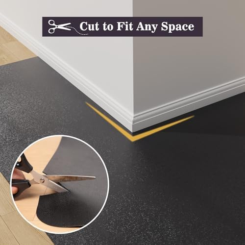 7'×9' Black Floor Mat for Art Studio, PVC Floor Protector - Image 6