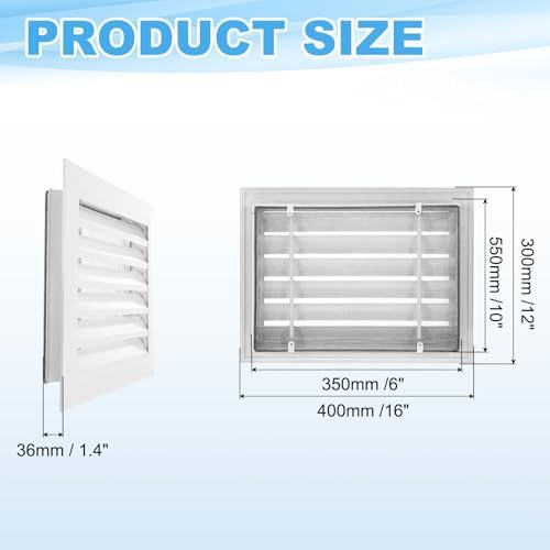 PATIKIL 12 x 16 Inch Gable Vent, 14 x 10 Inch Duct Opening Size - Image 2