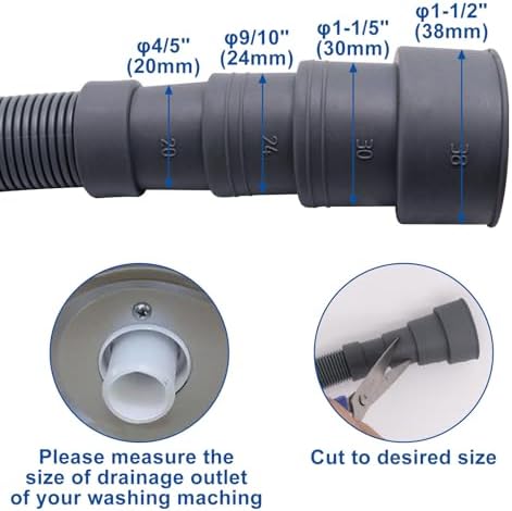 3.3ft Washing Machine Drain Tubing Extension, Corrugated Drain Pipe Univerdal - Image 2