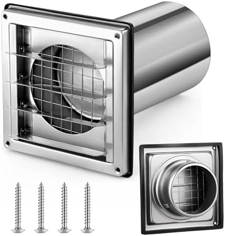 Glooglitter 4'' Dryer Vent Cover Outside Wall Stainless Steel Dryer Vent Cover by Glooglitter