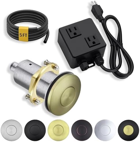BESTILL All Metal Garbage Disposal Air Switch Kit Dual Outlet, UL Listed by BESTILL