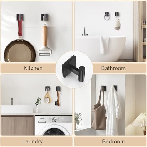 Lairuier Matte Black Bathroom Accessories, Towel Bar Set Wall Mounted - Image 5