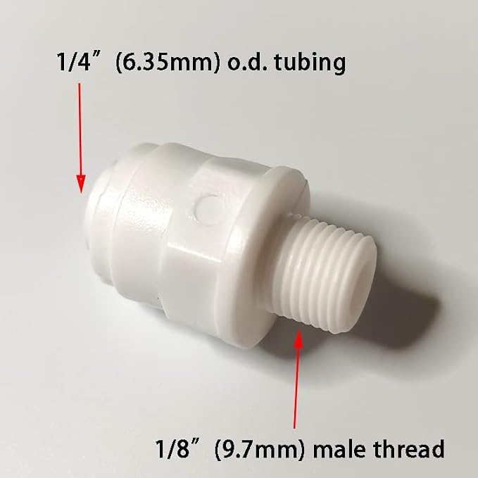 Malida Push to Connect 1/8 Male Connector x 1/4 Ro Tube itting, 10 Pack | Food - Image 2