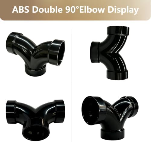 Lesso 3''Double Degree 90 ELBOW ABS pipe fittings Black, 3 Inch - Image 6