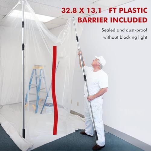 ASHATA 4Pcs Support Poles, Dust Barrier Pole Kit, Height Adjustment - Image 3