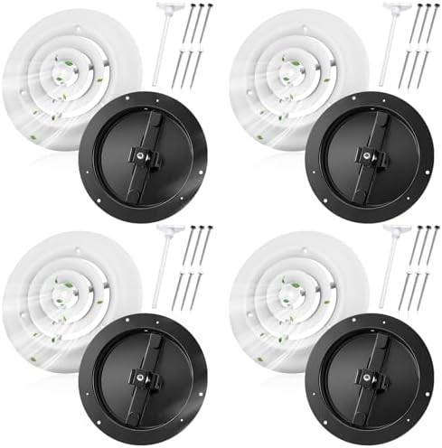 Therwen 4 Set 8 Inch Round Ceiling Diffuser Vent Cover by Therwen