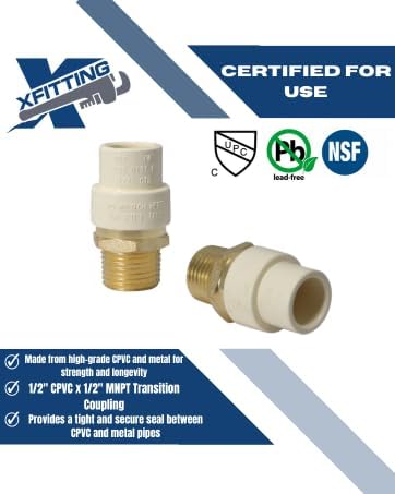 5 Pack XFITTING 1/2 inch Male NPT x 1/2 inch CPVC Adapter - Image 6