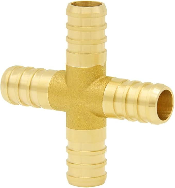 Hooshing 5/8" Pex Fitting 4 Ways Crimp Brass Pipe Fittings by Hooshing