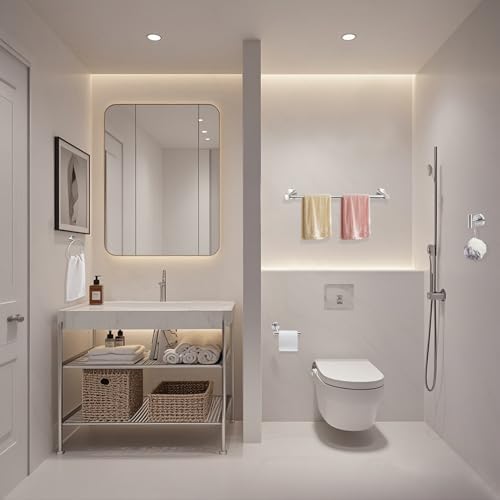 10pcs Brushed Nickel Retractable Bathroom Hardware Set - Image 6