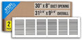 Fits 30x8 Duct Opening | Steel Return Air Grille by Handua | Vent Cover Grill by Handua