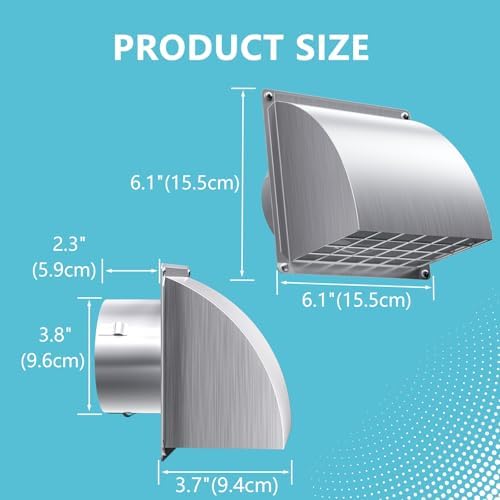 HG Power 4 Inch Dryer Vent Cover Outside - Image 5