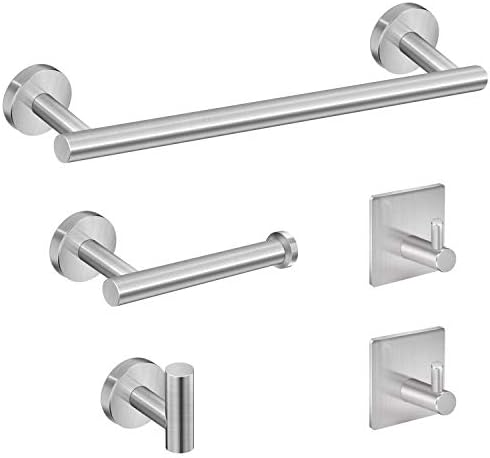 Tudoccy 5-Pieces Bathroom Hardware Set Brushed Nickel SUS304 Stainless Steel by Tudoccy