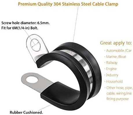LOKMAN 20 Pack 1/2 Inch Stainless Steel Cable Clamp, Rubber Cushioned Insulated - Image 4