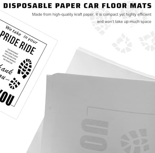 100 PCS Paper Floor Mats for Cars, 15.4 x 19.5 Inch Disposable Floor Protective - Image 3