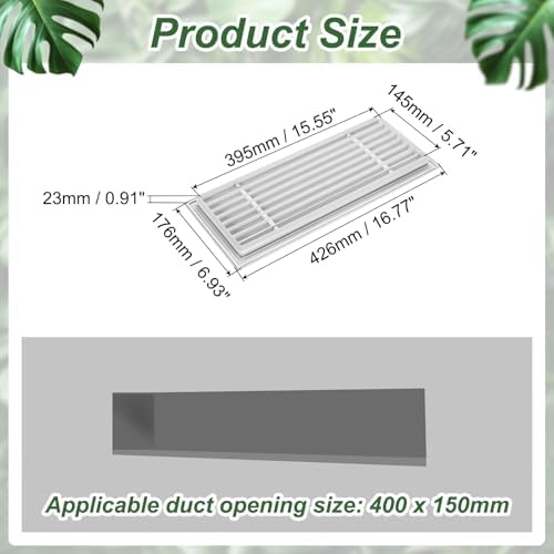 PATIKIL 16x6 Inch Linear Bar Air Vent Grille, Sidewall HVAC Air Supply and - Image 2