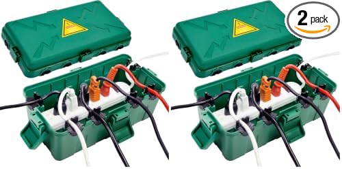Hrensaw Medium Outdoor Electrical Box, Weatherproof Connection Box w/6 Cable by Hrensaw