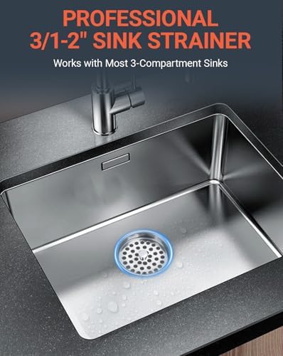 3-1/2" Garbage Disposal Strainer, Commercial Sink Basket - Image 3