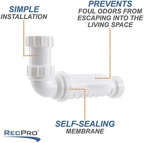 RecPro 1-1/2" Waterless RV P-Trap | Self-Sealing HepvO Waste Valve - Image 5
