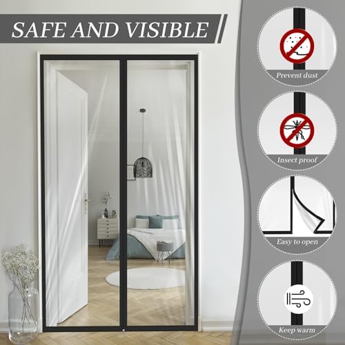 Amylove 2 Pack 60" x 102" Zipper Dust Barrier Door Kit - Image 4