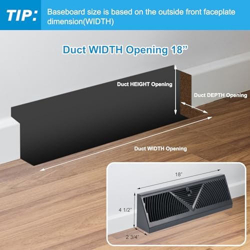 Yaocom 10 Pack Baseboard Register Vent 18 Inch Air Vent Covers - Image 2