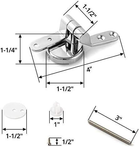 QWORK® Toilet Seat Hinge, Replacement Toilet Hinges Stainless Steel, 1 Pairs - Image 5