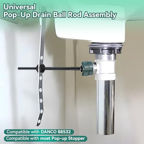 Enhon 2 Pack Universal Pop Up Drain Ball Rod Assembly - Image 2