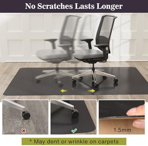 8'×12' Black Floor Mat for Under Kitchen Table, Easy Flat Floor Protector - Image 4