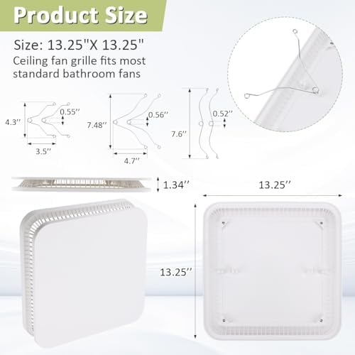 WKZO 13.25"x13.25" Bathroom Exhaust Fan Grille - Image 2
