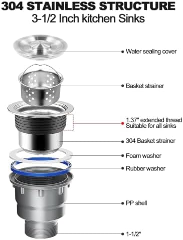 Single Sink Kitchen Sink Drain Kit Space Saving Flexible Drain Pipe Flexible - Image 3