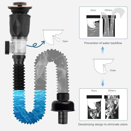 Bathroom Sink Drain Kit, Drain Pipe - Image 4