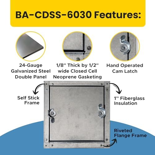 Best 8" x 8" Self-Stick Duct Access Door - Image 3